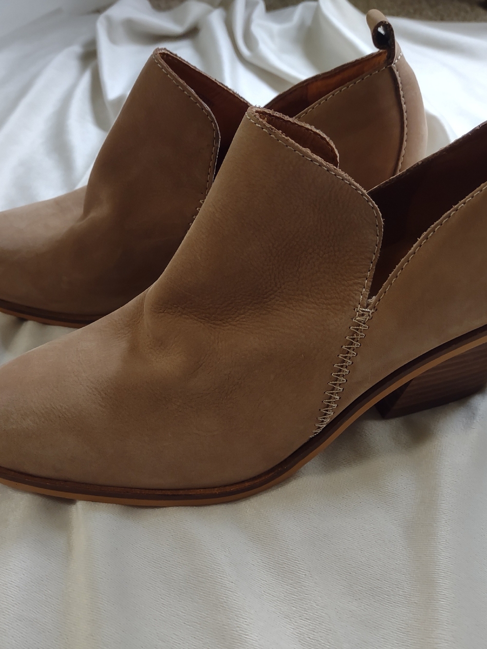 Lucky Brand Women's Taupe Cutout Leather Ankle Booties